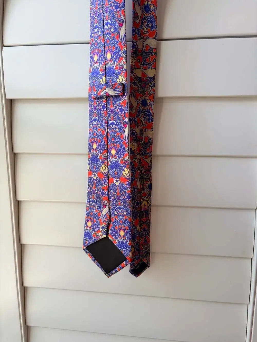 William Morris Strawberry Thief Print Silk Necktie